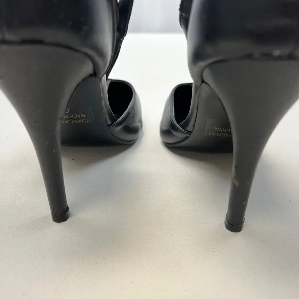 Chase & Chloe Pointed Toe Ankle Strap Stilettos Black Size 9